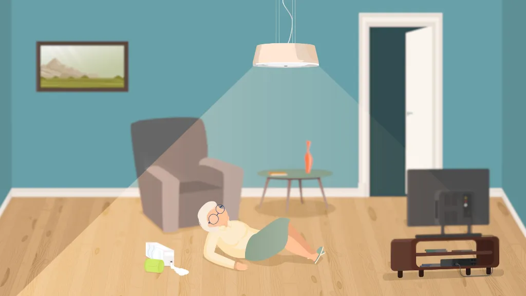 Video animation of Nobi, the smart lamp for fall detection and prevention