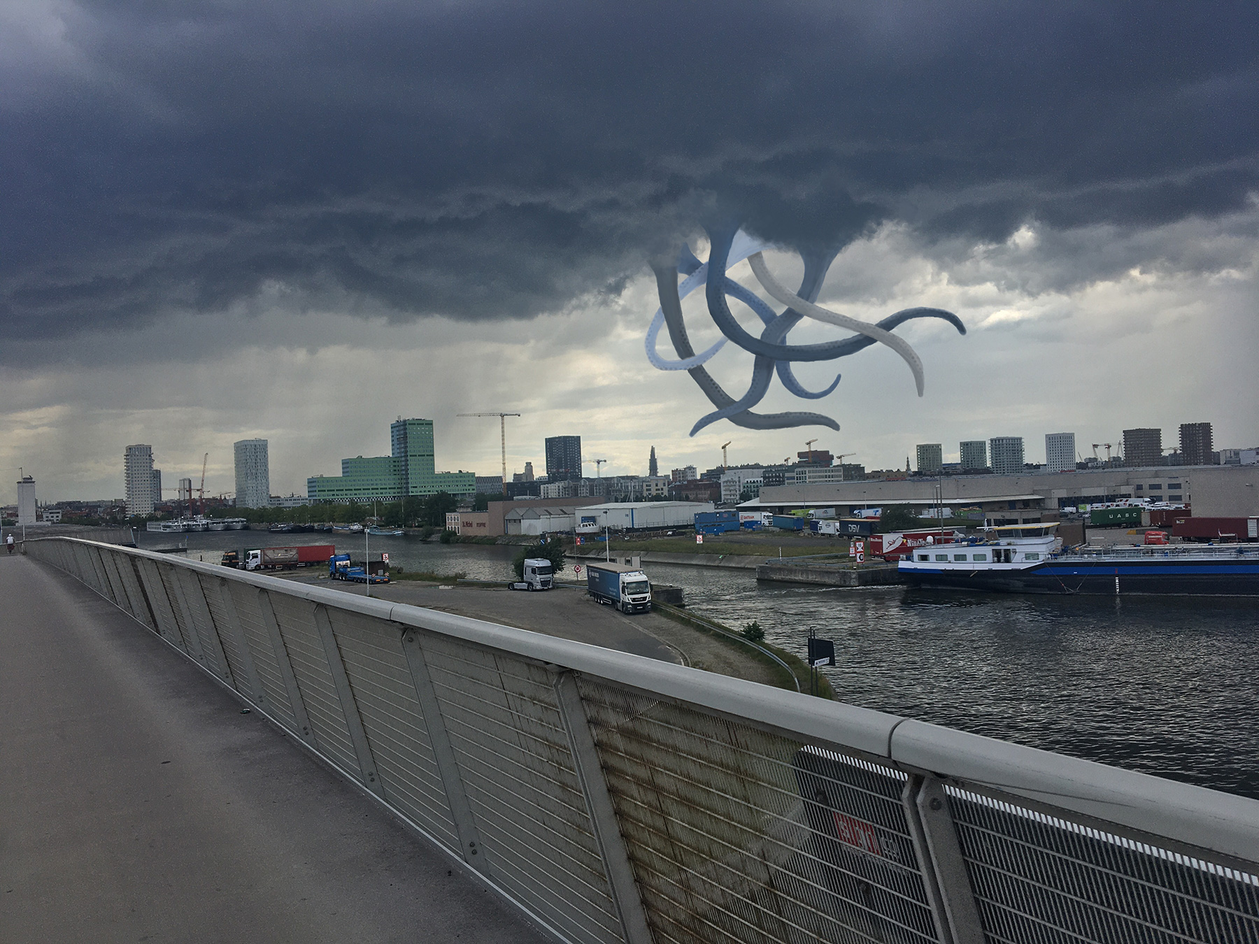 De legendarische onweertopus, die met z'n tentakels Antwerpen bestookt wanneer het onweert